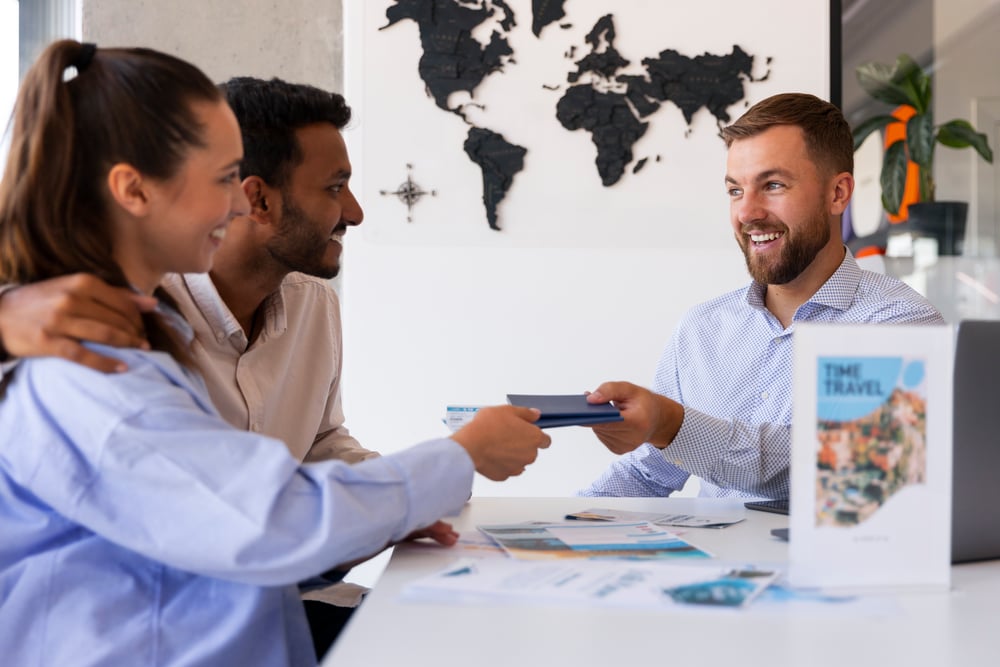 Certified travel agent booking travel for clients